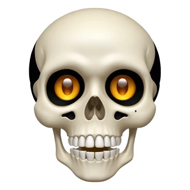 A skeleton emoji but he's head blown up in shock sticker