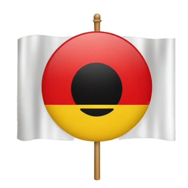 Flag with red and black rectangles with a yellow circle in the middle  sticker