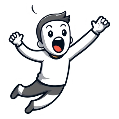 person with head thrown back, screaming with excitement, pure joy, expressive face sticker