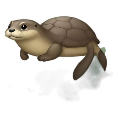 Une loutre sur une tortue sticker