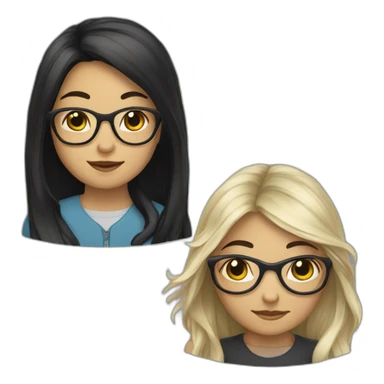 The girl with glasses and long black hair is a programmer sticker