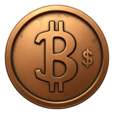 Coin bronze, Dollar sign. sticker