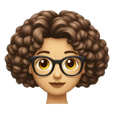 Cheveux mi-long brun lunette  sticker