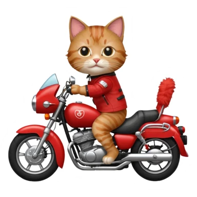 Cat on red and black motorcycle sticker