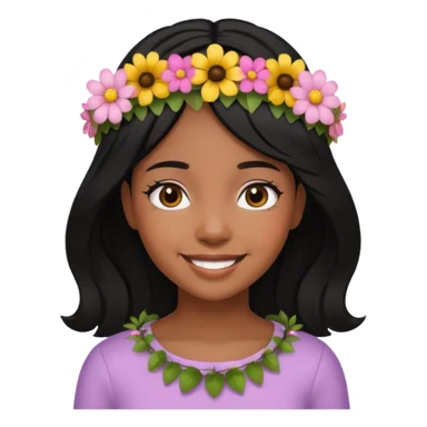  black daughter with black hair emoji sticker