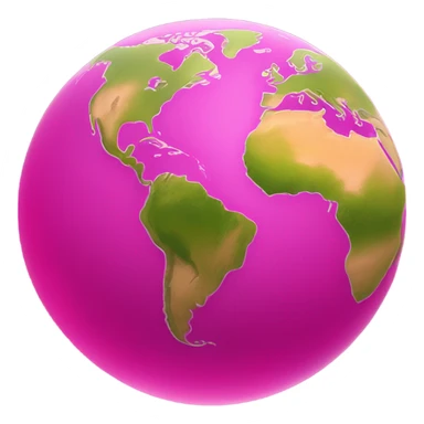 Hot pink planet earth detailed  sticker