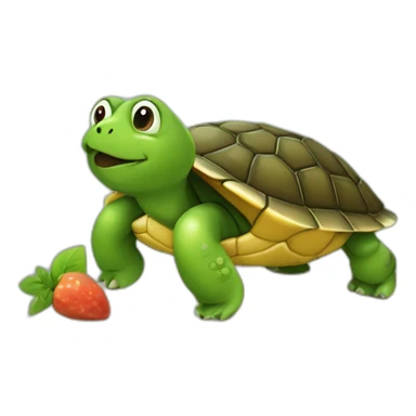 Tortue qui mange un poireau sticker