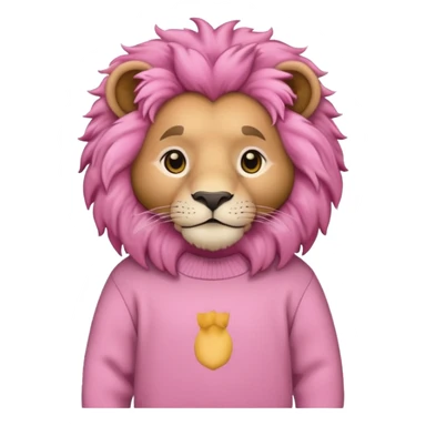 lion wearing pink jumper sticker