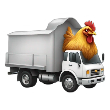 chicken driving an idling truck sticker
