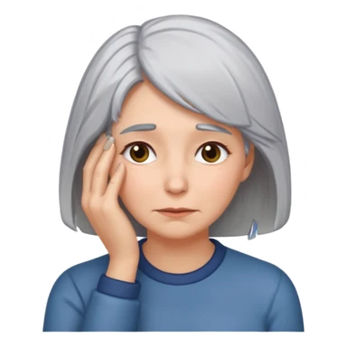 face palm woman with gray hair sticker