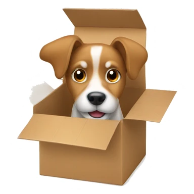 Dog inside box sticker