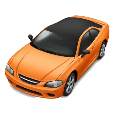 Orange car with black roof sticker
