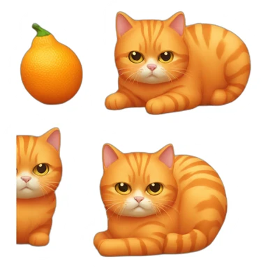 orange cat being fat sticker