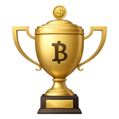 money themed trophy with 10B on it elite  sticker