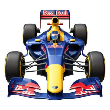 Um carro de fórmula 1 da rede Bull de 2010 com o número 5 no carro sticker