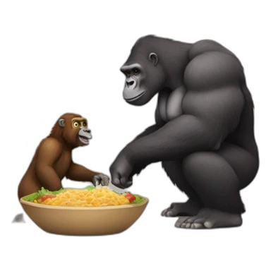 Buff Gorilla feeding a Llama sticker