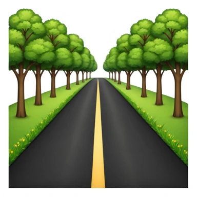roadway with trees and Grass on the sides emoji sticker