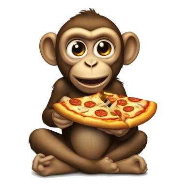 monkey eating pizza sticker