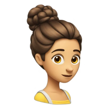 minions with brown chignon sticker