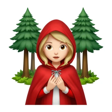 Little Red Riding Hood in forest sticker