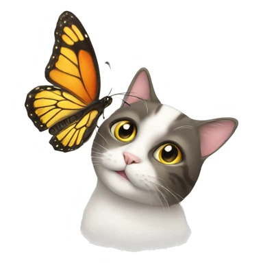 Cat with butterfly sticker