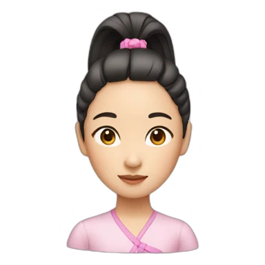 a Chinese girl with double ponytail sticker