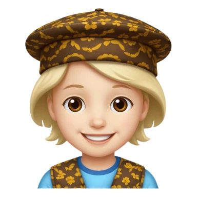 print hat with kid sticker