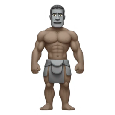 Moai BodyBuilder with grey skin sticker