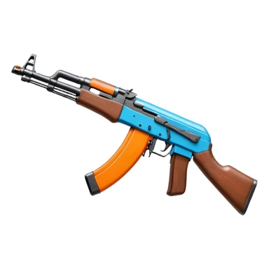 AK-47, classic shape, bright colors sticker