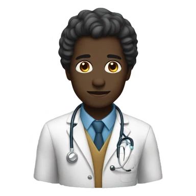 level 3 dark skin man doctor sticker