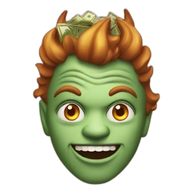devil with a lot of money sticker