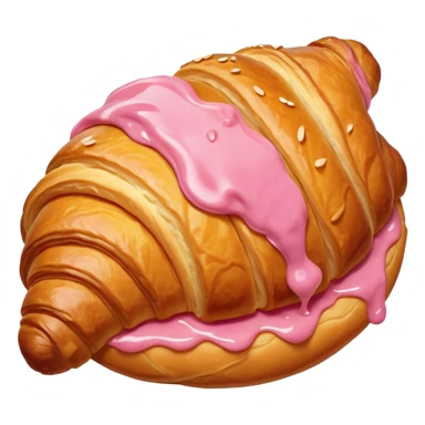 croissant with pink sauce sticker