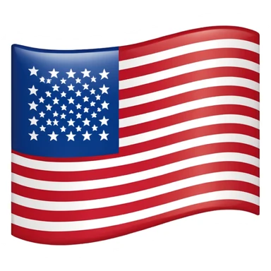 United States flag, simple, rectangular, red and white stripes, blue rectangle with white stars, no text sticker