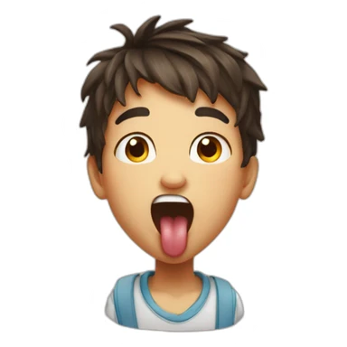 boy tongue out sticker