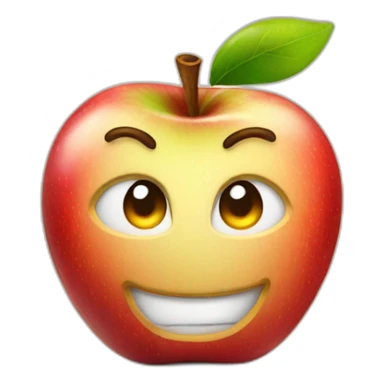 smirking apple sticker