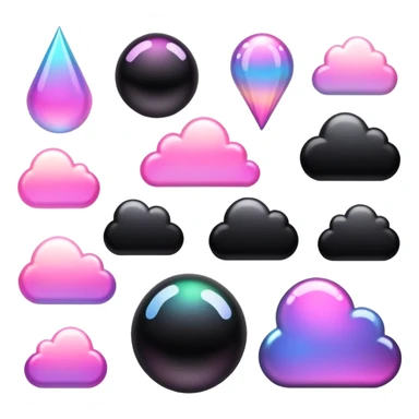  Black-pink-Iridescent-aesthetic-scenery-Decorations sticker