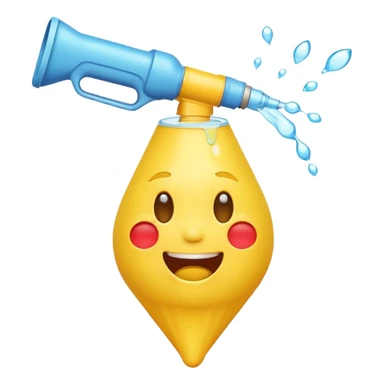 Laughing crying emoji with a water shooter sticker