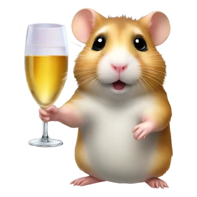 Hamster with a Champagner Glas sticker