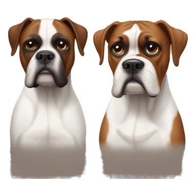 White boxer and brown boxer dogs sticker