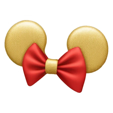 red disneyland minnie ears with a gold bow sticker
