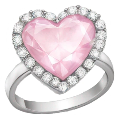 Diamond silver  ring light pink heart sticker