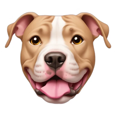 biege pitbull with pink around his nose sticker