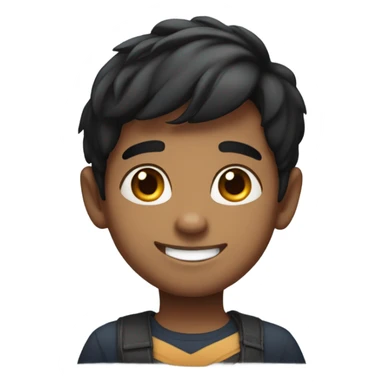 Cute Indian boy dark hair smiling sticker