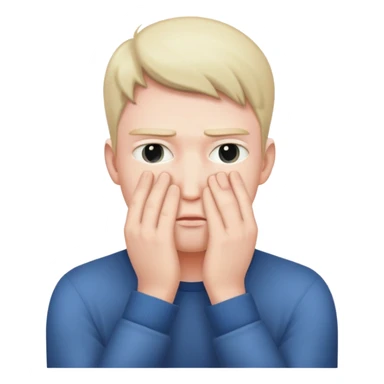 male low confidence + hiding face sticker