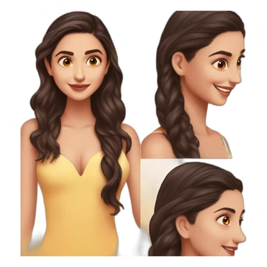 Deepika with Alia bhatt face sticker