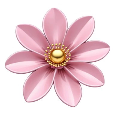light pink metallic 3d flower sticker