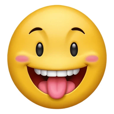 happy emoji with a big tung  sticker