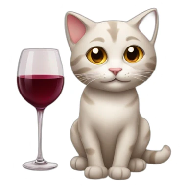 cat with wineglass sticker