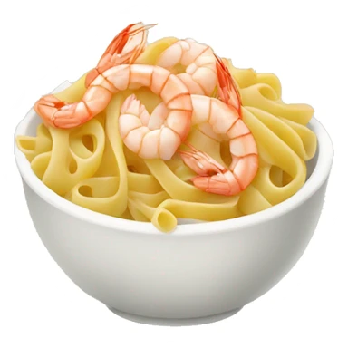 a bowl of pasta with cream and shrimps sticker