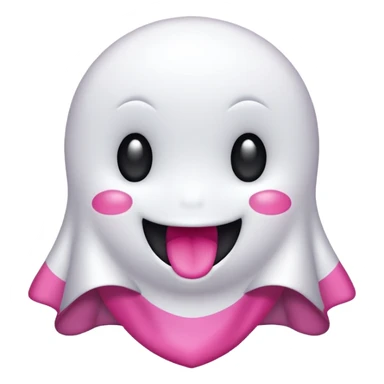 fantasma cute con lazo rosa sticker